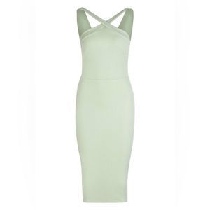 🆕 Halterneck Crossback Midi Dress Sage color size 12